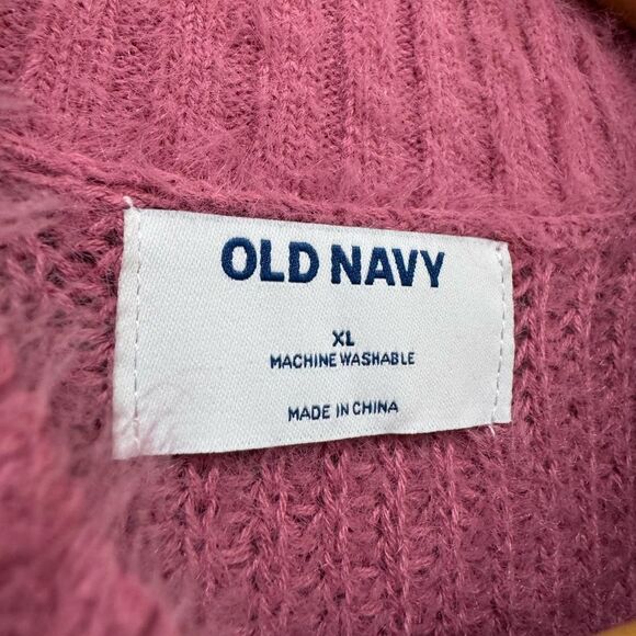 Pink Old Navy Mock Neck Eyelash Sweater Size XL EUC - Picture 7 of 7